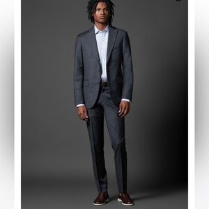 NWT J. Hilburn Italian wool charcoal gray solid trousers dress pants size 36